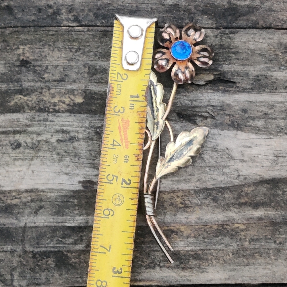 Vintage Van Dell 12k GF Over Sterling Flower Pin - Picture 7 of 7